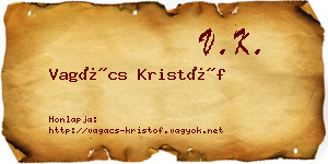 Vagács Kristóf névjegykártya