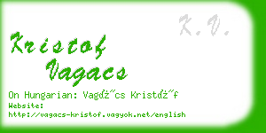 kristof vagacs business card